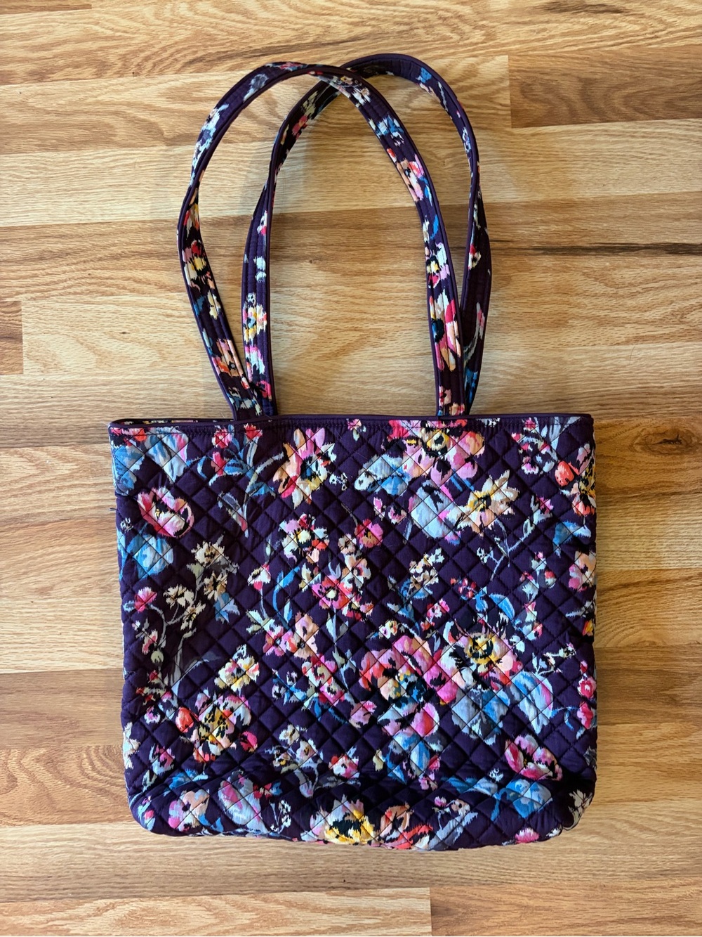 Vera Bradley Quilted Floral Tote Bag in Deep Purple